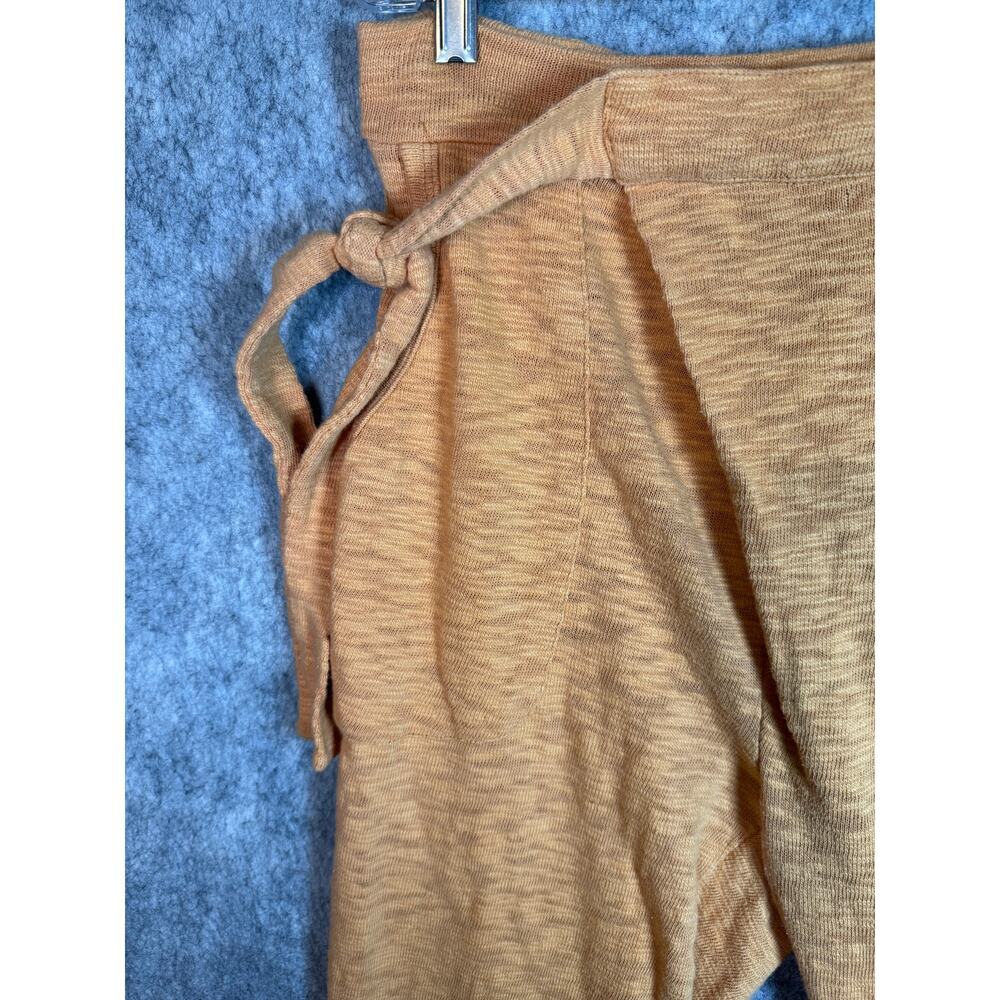 Free People Beach Orange 100% Cotton Wide Leg Dual Side Tie Pants - Small - Picture 3 of 10